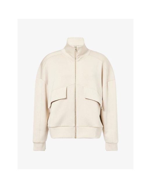 Now You Live Natural Oakland Zip-Through Stretch-Modal-Blend Sweatshirt