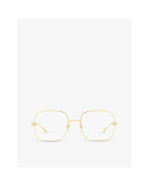 Gucci White gg1434o Square-frame Metal Optical Glasses for men