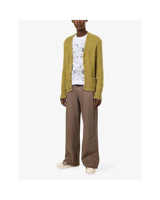 Basket Case Green Wretch V-Neck Knitted Cardigan for men
