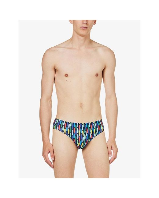 Speedo Allover 8cm Recycled Polyester-blend Swim Briefs in Blue for Men |  Lyst