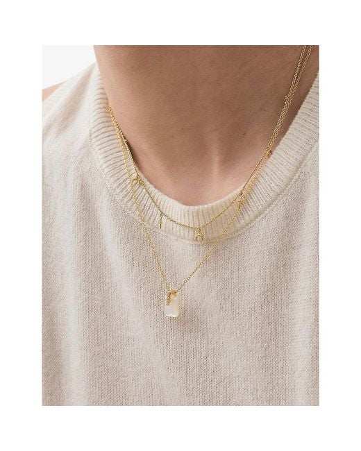 Astley Clarke Metallic Deco 18Ct Vermeil, Mother-Of-Pearl And Sapphire Pendant Necklace
