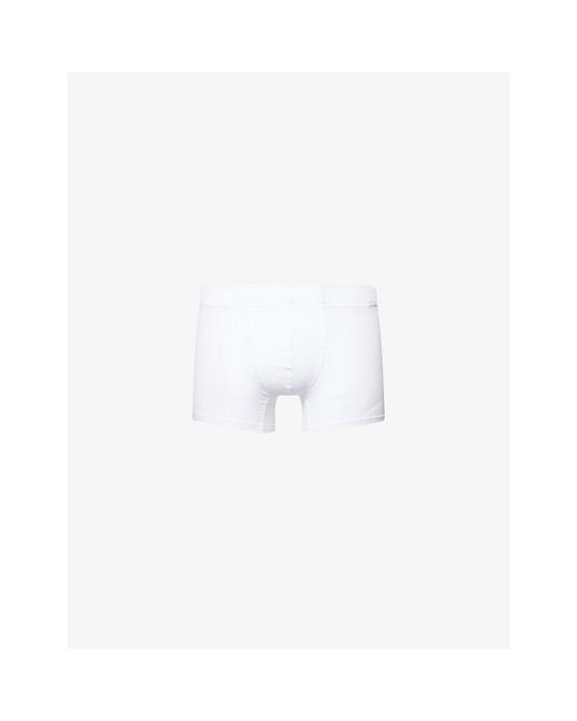 Hanro White Pack Of Two Cotton Essentials Stretch-Cotton Trunks for men