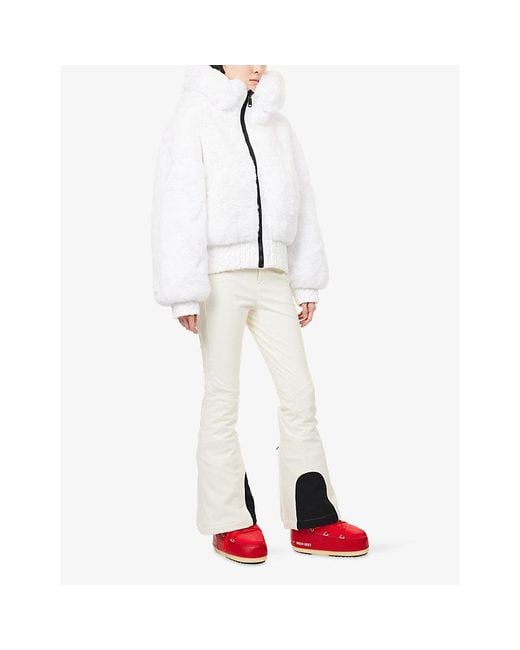 Goldbergh White Indira Hooded Faux-Fur Ski Jacket