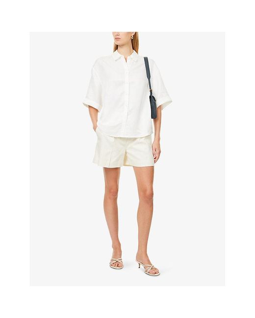 Anine Bing White Coco Relaxed-Fit Woven Shirt