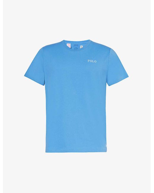 Polo Ralph Lauren Blue Logo-text Print Regular-fit Cotton-jersey T-shirt for men