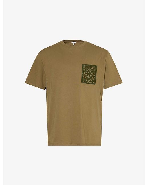 Loewe Green Anagram-embroidered Relaxed-fit Cotton-jersey T-shirt X for men