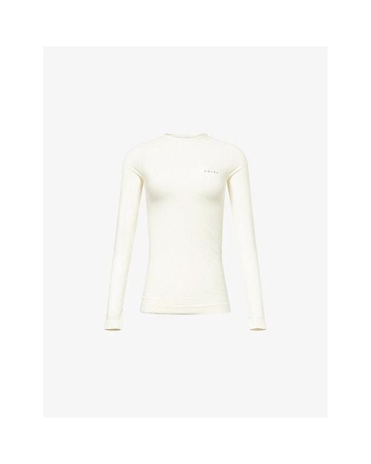 Falke White Thermozone Long-Sleeve Wool-Tech Top