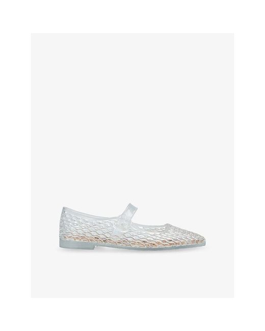 Sam Edelman White Michaela Jelly Mary-Jane Flats