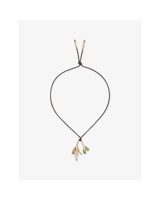 Maje Metallic Tulip-Toned Cord Pendant Necklace