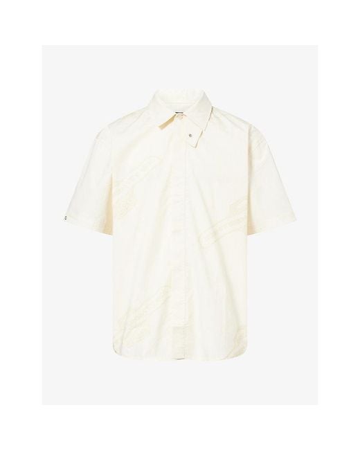1886 White Monogram Logo-Printed Cotton Shirt for men