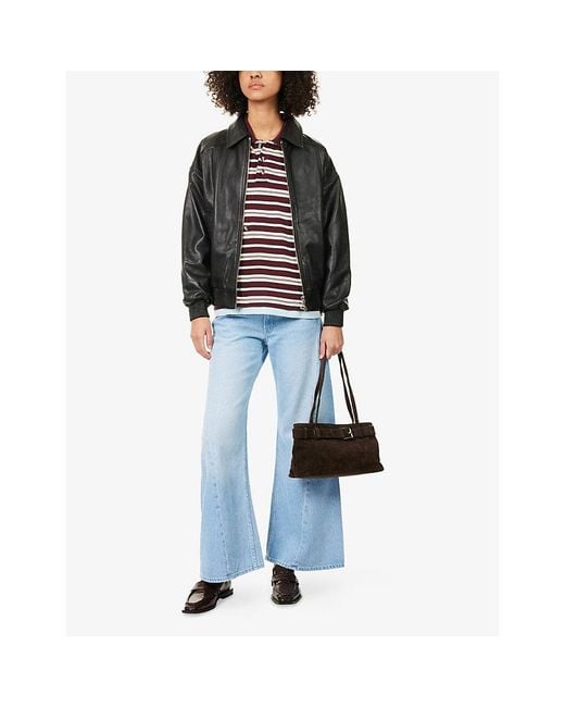 Mother Blue The Lemon Wide-Leg Denim Jeans