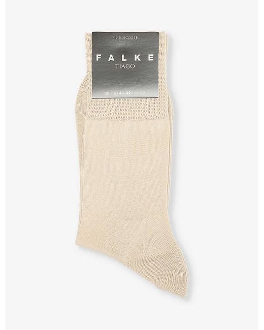 Falke White Tiago Cotton-blend Knitted Socks for men