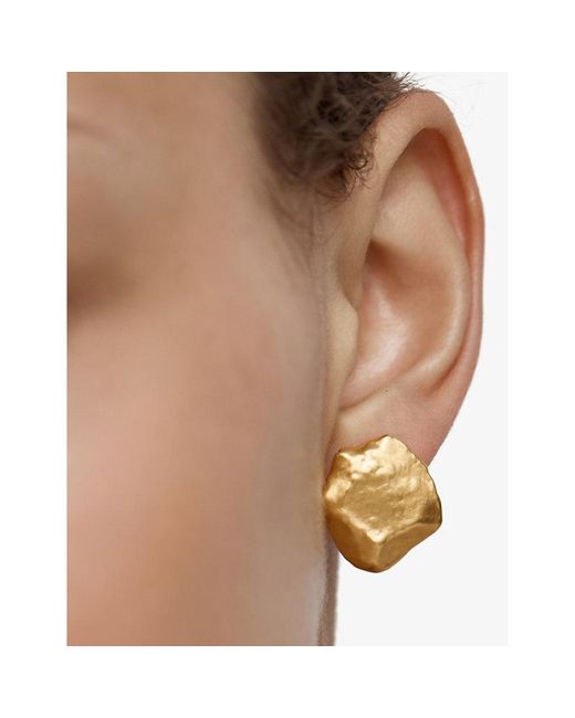 Monica Vinader Metallic Fragments Large 18Ct-Plated Vermeil Sterling- Stud Earrings