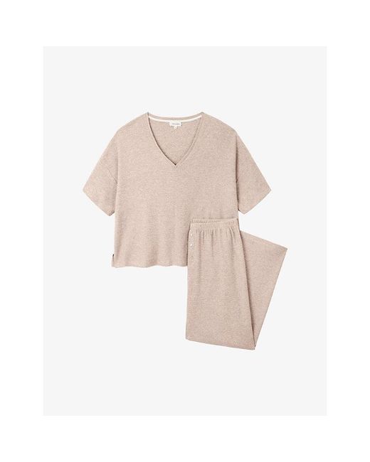 The White Company Natural Relaxed-Fit Waffle-Texture Cotton Pyjamas