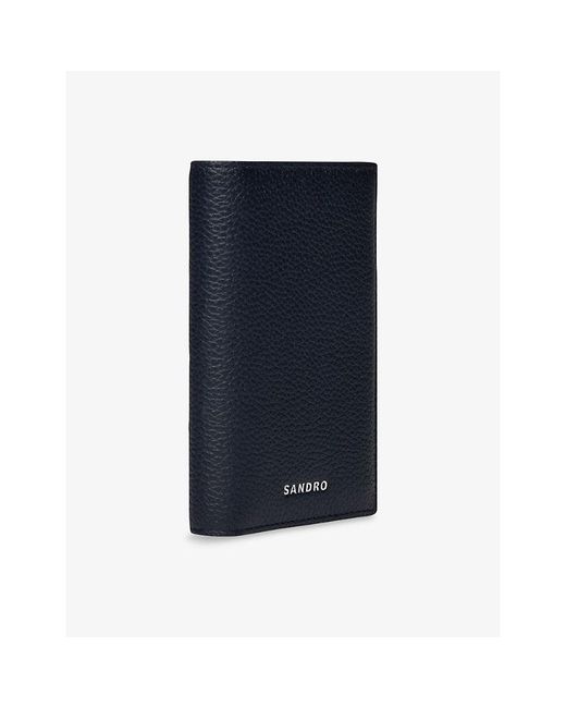 Sandro Blue Grained Leather Card Holder