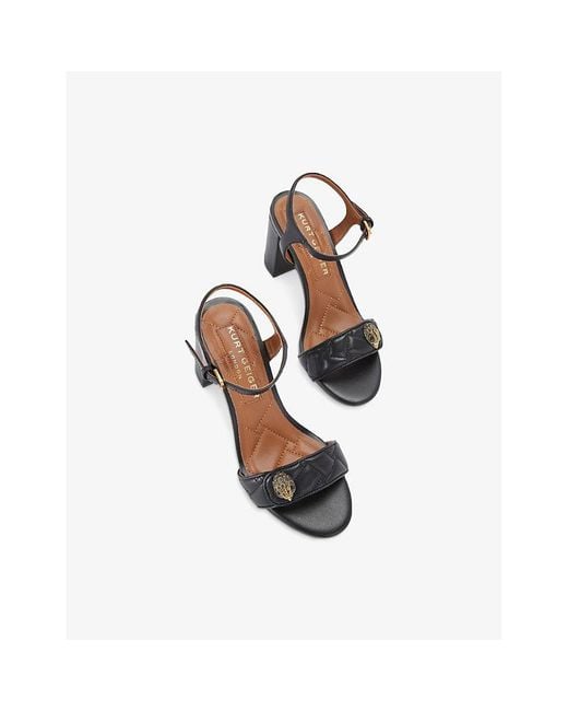 Kurt Geiger White Kensington Langley 75 Quilted Leather Heeled Sandals