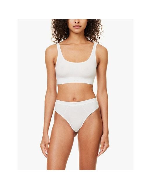 Sloggi White Ever Ease String Stretch-Cotton Thong