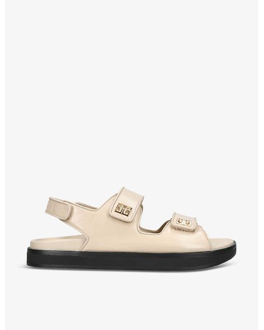 Givenchy White 4g Brand-embellished Leather Sandals