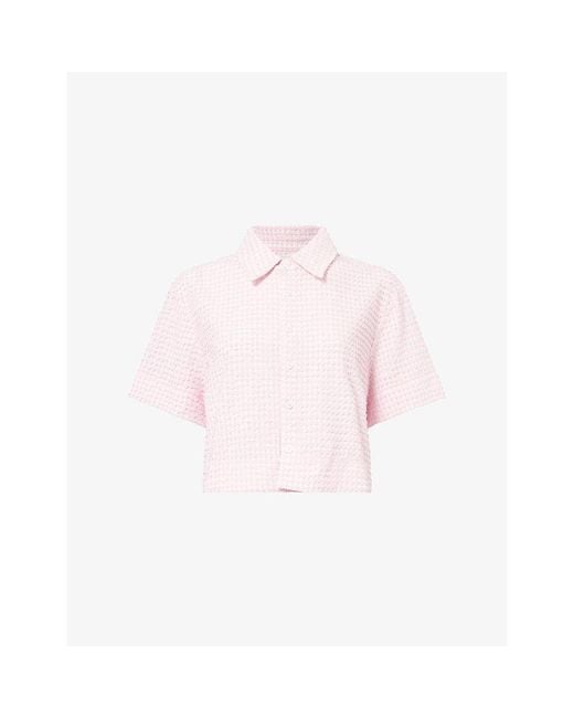 Jonathan Simkhai Pink Reeves Camp Woven Shirt