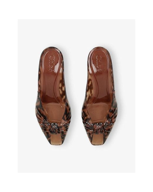 Chloé Multicolor Square-Toe Jelly Heeled Mules