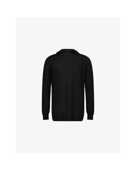 Rick Owens Black Oversized Cashmere Hoody for men