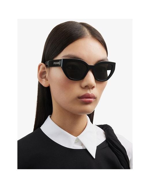Prada Black Pr A09s Butterfly-frame Acetate Sunglasses