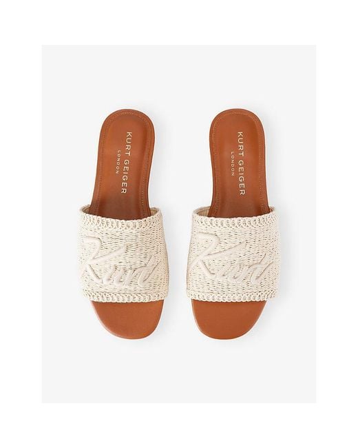 Kurt Geiger Natural Kurt Woven Flat Sandals