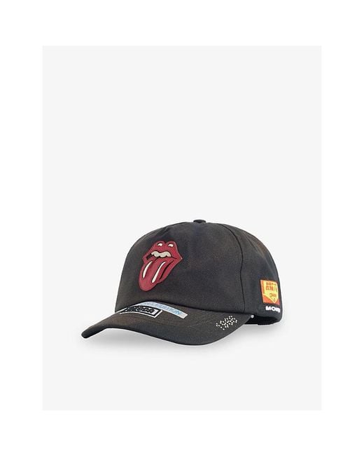 Paly Hollywood Black Rolling Stones Cotton-Twill Cap for men