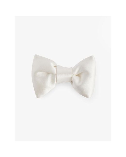 Tom Ford White Adjustable Silk Bow Tie for men
