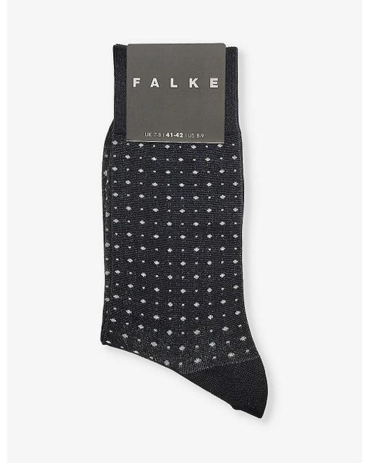 Falke Gray Impulse Dot-pattern Cotton-blend Socks for men