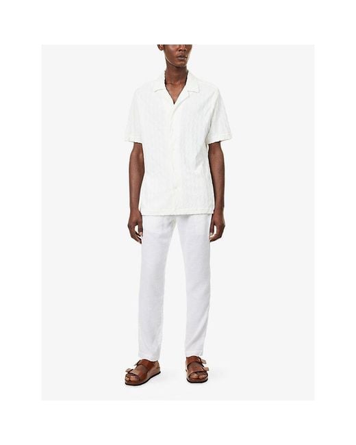 Frescobol Carioca White Roberto Terry Cotton-Blend Shirt for men
