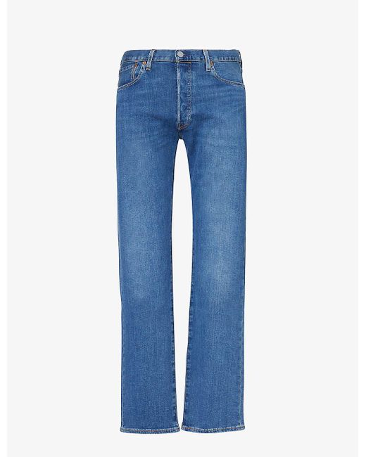 Levi's Blue 501 Straight-leg Mid-rise Stretch-denim Jeans for men