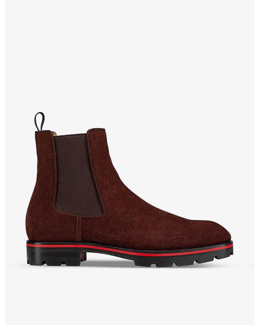 Christian Louboutin Alpinono Leather Chelsea Boots in Brown for Men ...