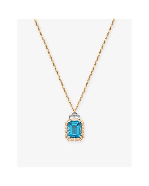 La Maison Du Couturier Metallic Selda 14Ct Rose- Topaz And Diamond Necklace