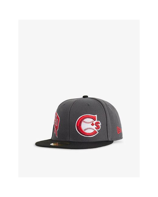 KTZ Multicolor 59Fifty Vancouver Canadians Milb Multi-Logo Woven Baseball Cap for men