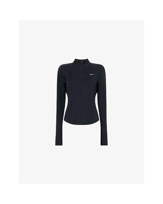 Nike Blue Tempo Long-Sleeves Woven Top