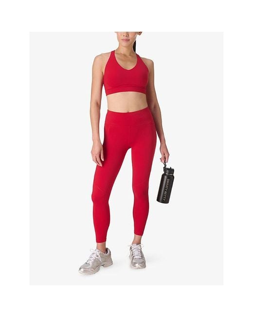 Sweaty Betty Red Power 7/8 Gym Leggings