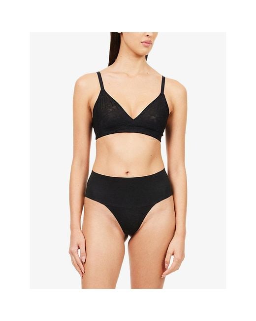 Spanx Black Supersmooth Undie-Tectable Supima Cotton Thong