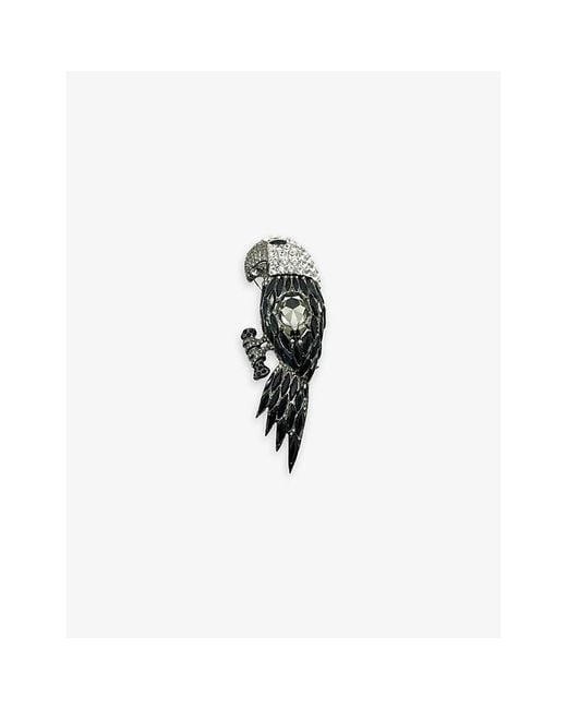 JENNIFER GIBSON JEWELLERY Multicolor Pre-Loved Parrot Crystal-Embellished Brooch