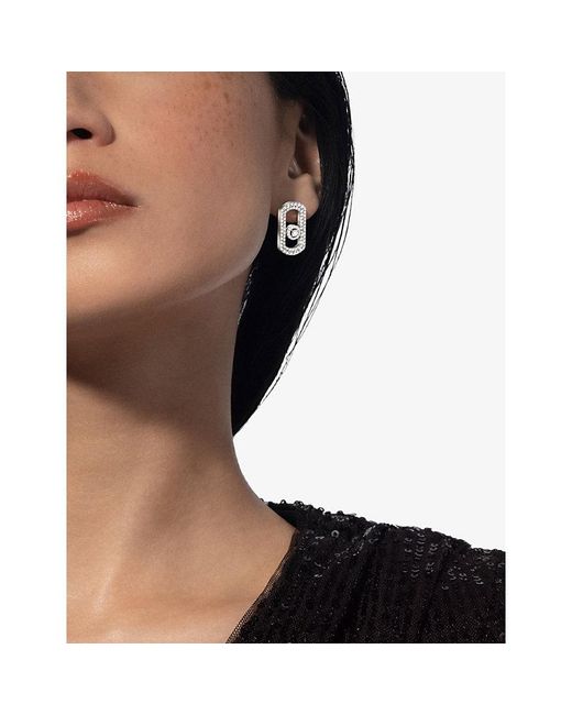 Messika White So Move Pavé 18Ct And 1.3Ct Diamond Earrings