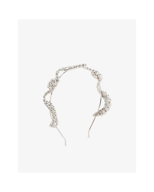 Simone Rocha White Embellished-Tone Metal Headband