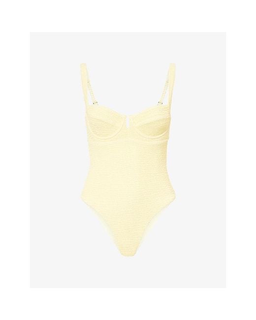 Cheap Monday Yellow Clovelly Wired-Cup Crinkle Swimsuit