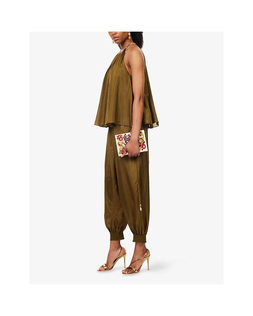 Zimmermann Natural Mahon Chain Neck Silk Blouse