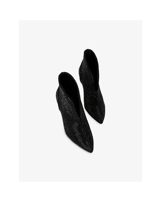 Carvela Kurt Geiger Black Flute Heeled Suede Shoe Boots