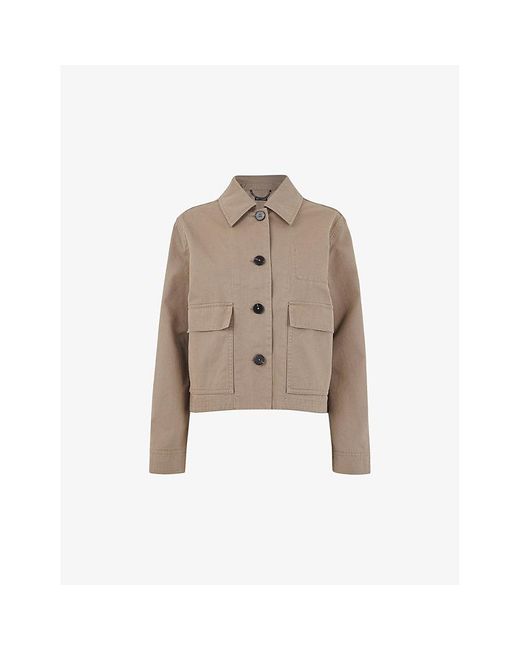 Whistles Natural Marie Boxy-fit Button-up Cotton Jacket