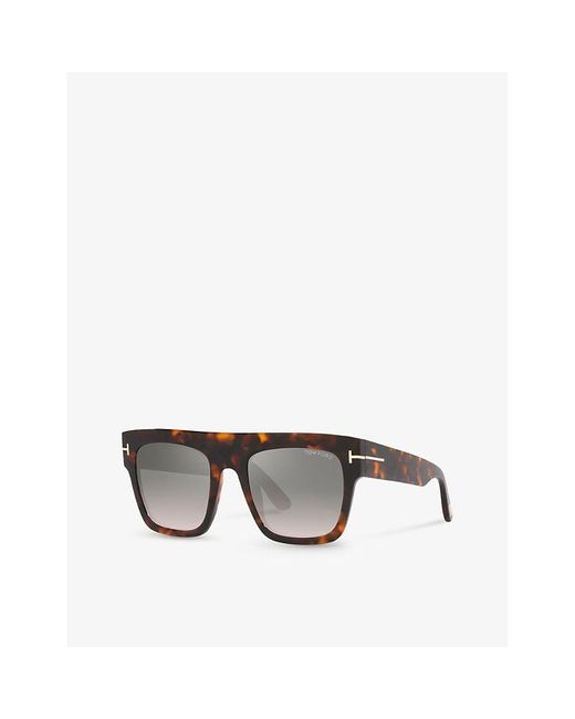 Tom Ford Black Tr001324 Ft0847 Square-frame Tortoiseshell Acetate Sunglasses