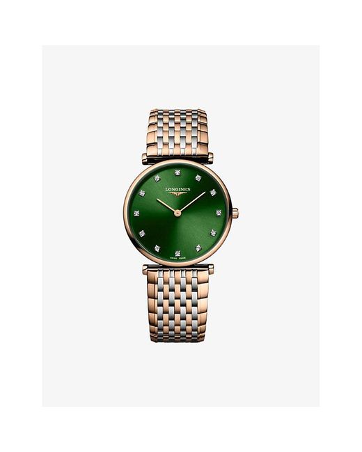 Longines Green L4.512.1.08.7 La Grande Classique La Grande Classique Rose Pvd Coated Stainless-Steel And 0.081Ct Diamond Quartz Watch