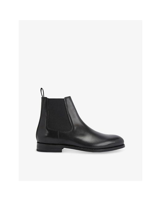 Kurt Geiger Black Sloane Leather Chelsea Boots for men