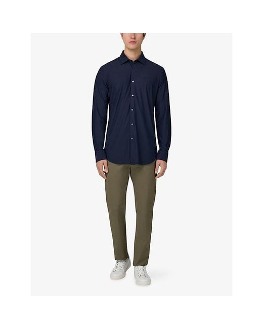 Boggi Blue Slim-Fit Stretch-Nylon Shirt for men