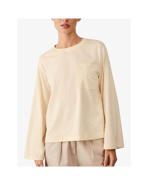 The White Company Natural Pocket-Detail Relaxed-Fit Cotton-Jersey Top
